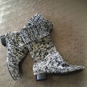 Ladies Black And White Boots